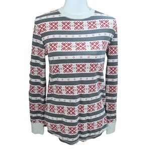 STARS ABOVE Women’s Size XS WINTER Pajama Top Long Sleeve Shirt Soft Sleepwear